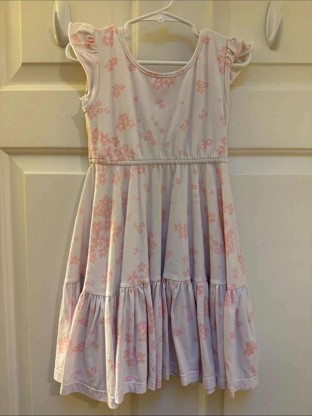 Omi Jo Light Pink Floral Twirl Ruffle Dress w Tie Back Well Dressed Wolf Girls 4